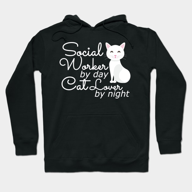 Social Worker by day cat lover by night Hoodie by KC Happy Shop